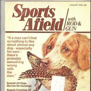 Sports Afield Rod Gun magazine January 1975 gundogs dogs vintage